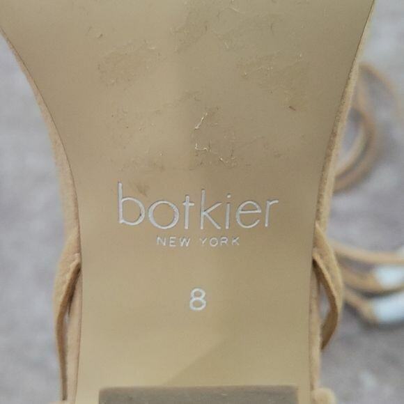 Botkier Penelope Tan Suede Embroidered Ankle Lace Up Heeled Sandals NEW Womens 8 - Picture 7 of 10